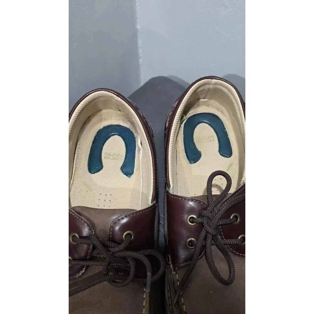Nunn Bush Comfort Shoes Brown Leather Mens 12 M 12M Preppy Academia Boat Shoes